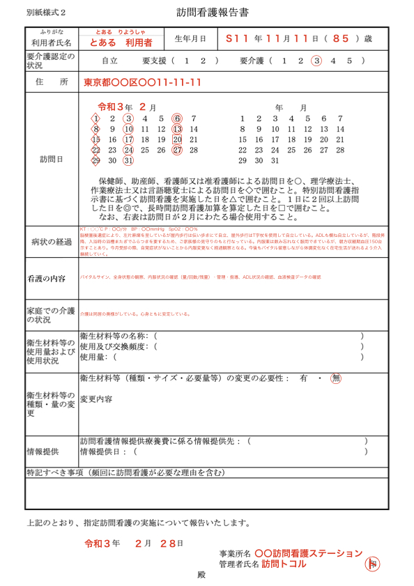 令和４年 訪問看護報告書のルールと記載例まとめ 良い例と悪い例